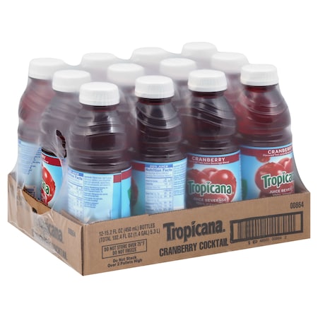 Tropicana Tropicana 100% Juice Cranberry Cocktail Juice 15.2 oz. Bottle, PK12 00864